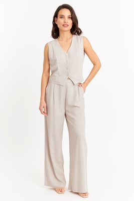 Imagen 2 del producto Pantalón Mezcla Lino Khaki Nicopoly