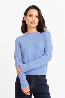 Sweater Básico Cuello Redondo Celeste Nicopoly