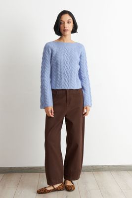 Imagen 2 del producto Sweater con Patrón Trenzado Celeste Nicopoly