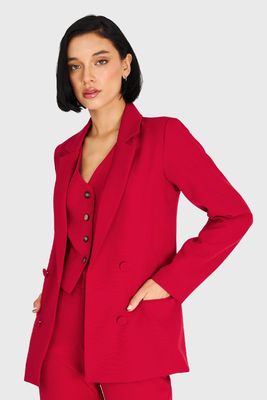Blazer Básico De Tope Rojo Nicopoly