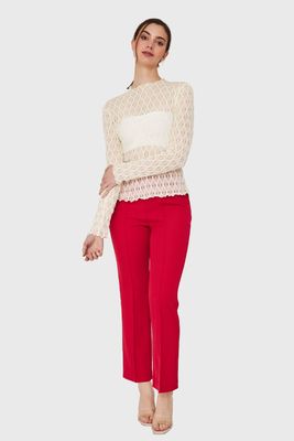 Imagen 2 del producto Polera Transparente De Encaje Blanco Invierno Nicopoly