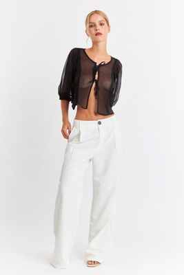 Imagen 2 del producto Blusa Transparente Manga Globo Negro Nicopoly