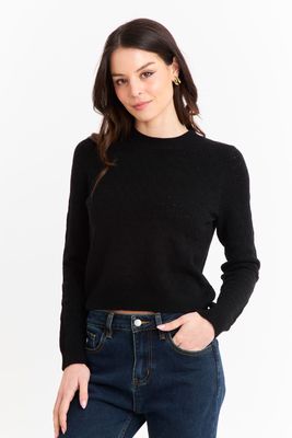 Sweater Básico Cuello Redondo Negro Nicopoly