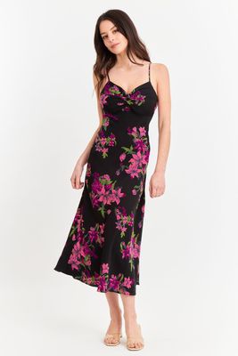 Vestido Flores Fucsia Nicopoly