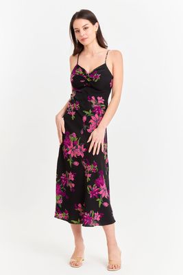 Imagen 2 del producto Vestido Flores Fucsia Nicopoly