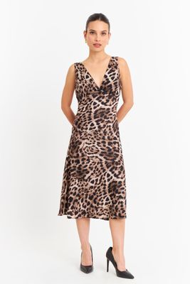 Imagen 2 del producto Vestido Animal Print Tipo Satín Nicopoly