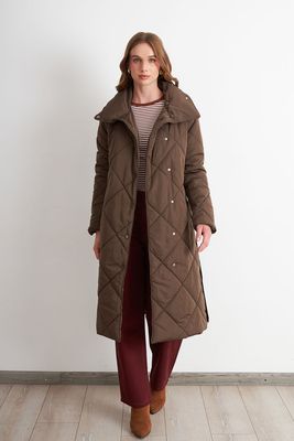 Imagen 2 del producto Parka Acolchada con Cinturón Lazo Café Nicopoly