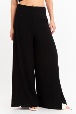 Pantalón Palazzo Tajos Negro Nicopoly