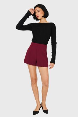 Imagen 2 del producto Sweater Acanalado Cuello Bote Negro Nicopoly