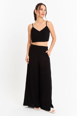 Imagen 2 del producto Crop Top Espalda Elasticada Negra Nicopoly