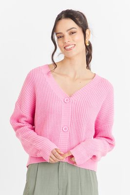 Cárdigan Básico Rosado  Nicopoly