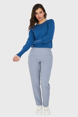 Imagen 2 del producto Pantalón Tiro Alto Básico Celeste Nicopoly