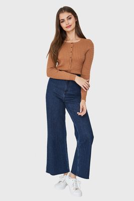 Imagen 2 del producto Cárdigan Punto Fino Cadenetas Café Nicopoly