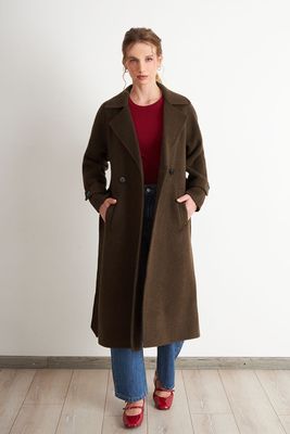 Imagen 2 del producto Abrigo con Solapa y Cinturón Café Nicopoly