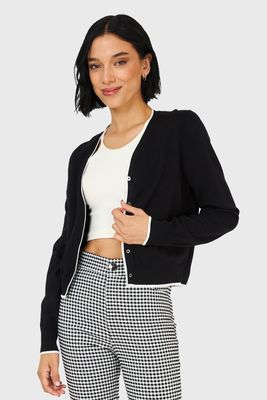 Cárdigan Básico Botones Negro Nicopoly