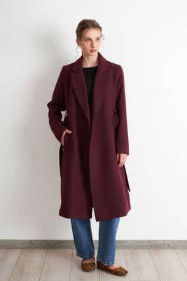 Imagen 2 del producto Abrigo Cinturón y Solapa Burdeo Nicopoly