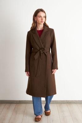 Imagen 2 del producto Abrigo Cinturón y Solapa Café Nicopoly