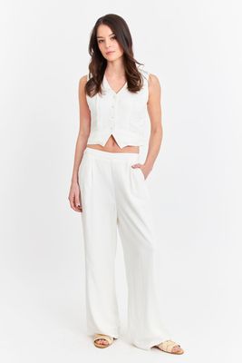 Imagen 2 del producto Gilet Mezcla Lino Blanco Nicopoly