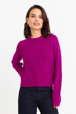 Sweater Básico Cuello Redondo Magenta Nicopoly