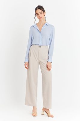 Imagen 2 del producto Blusa Básica Botonera Invisible Celeste Nicopoly