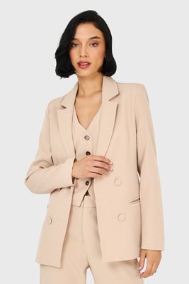 Blazer Básico De Tope Khaki Nicopoly