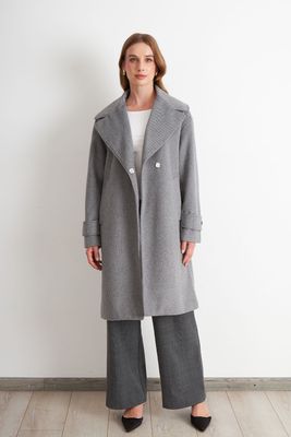 Imagen 2 del producto Abrigo Lanilla con Solapa Gris Nicopoly