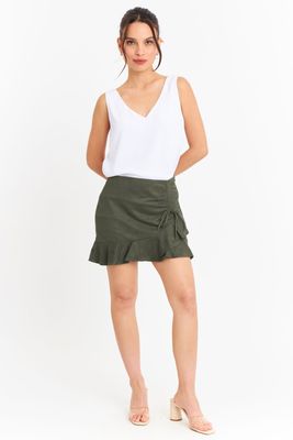 Imagen 2 del producto Falda Short Tipo Gamuza Oliva Nicopoly