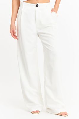 Pantalón Vestir Recto Blanco Nicopoly