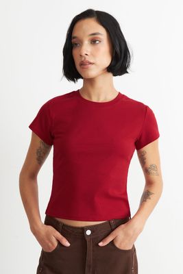 Polera Manga Corta Básica Rojo Nicopoly