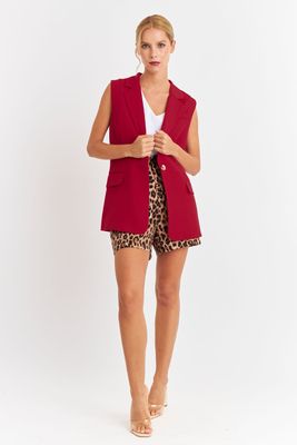 Imagen 2 del producto Blazer Sin Mangas Bolsillos Burdeos Nicopoly