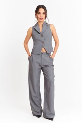 Imagen 2 del producto Pantalón de Pierna Recta Raya Diplomática Gris Nicopoly