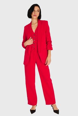 Imagen 2 del producto Blazer De Tope Manga 3/4 Recogida Rojo Nicopoly