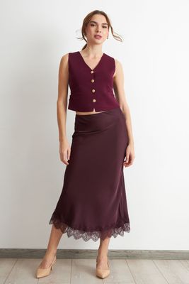 Imagen 2 del producto Gilet con Drapeado Lateral Burdeo Nicopoly