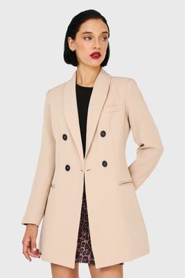Blazer Cuello Cruzado Khaki Nicopoly