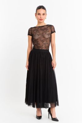 Imagen 2 del producto Polera transparente de encaje Negro