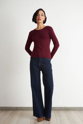 Imagen 2 del producto Polera Manga Larga Cuello Redondo Burdeo Nicopoly