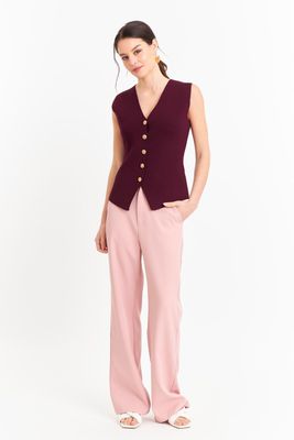 Imagen 2 del producto Gilet Largo con Botones Burdeo