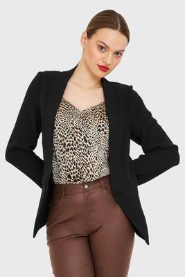Blazer Con Solapa Negro Nicopoly