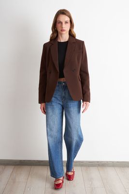 Imagen 2 del producto Blazer Sastrero Dos Botones Café Nicopoly