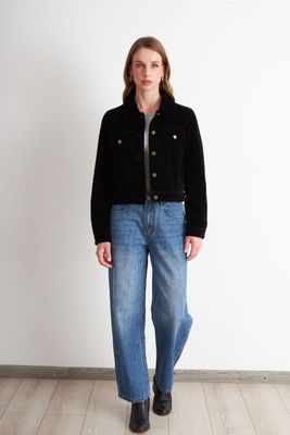 Imagen 2 del producto Chaqueta Corta Tipo Gamuza Negro Nicopoly