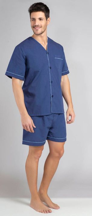 Pijama Popelina Camisero Con Botones Short-0