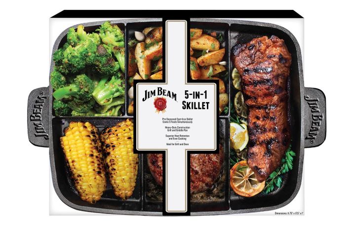 Plancha 5 Compartimientos Hierro Fundido Jim Beam-1