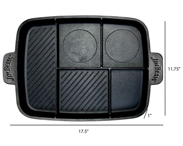 Plancha 5 Compartimientos Hierro Fundido Jim Beam-2