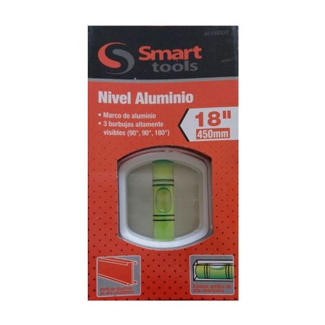 Nivel de Aluminio 18” Smart Tools - 3 Aguas Heavy Duty-2