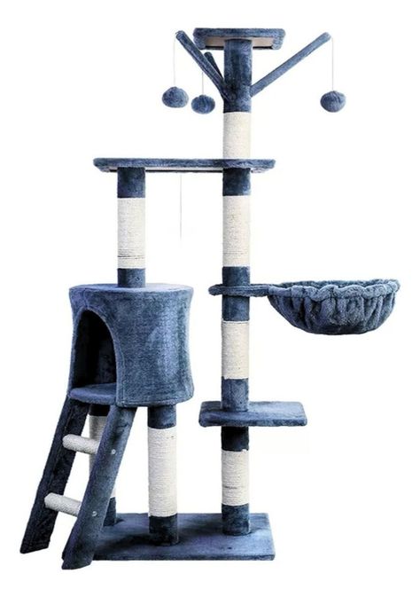 Torre Arbol Rascador Gatos Terciopelo Con Casa Y Cuna-0