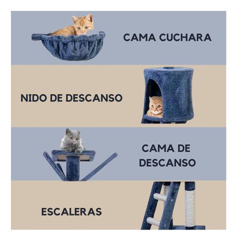 Torre Arbol Rascador Gatos Terciopelo Con Casa Y Cuna-1