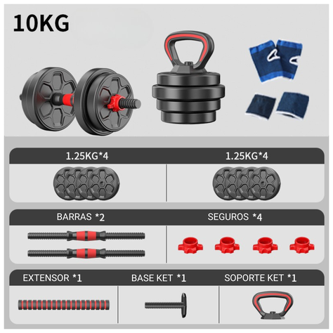 Set Mancuernas Convertible A Barra Ajustables 10 Kg-2