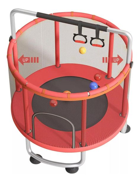 Cama Elástica Roja 150cm Con Barra + Juguetes Yep Home-2