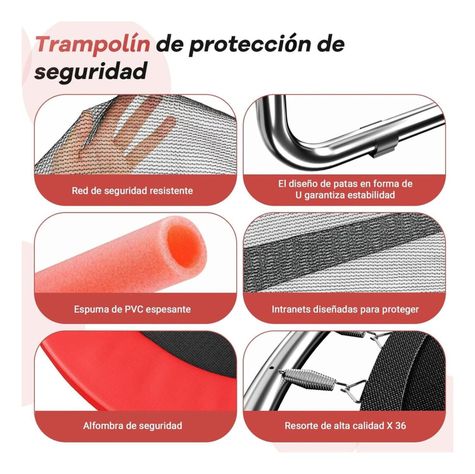 Cama Elástica Roja 150cm Con Barra + Juguetes Yep Home-4