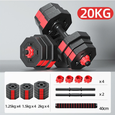 Set Mancuernas Barra Ajustables 20 Kg-2